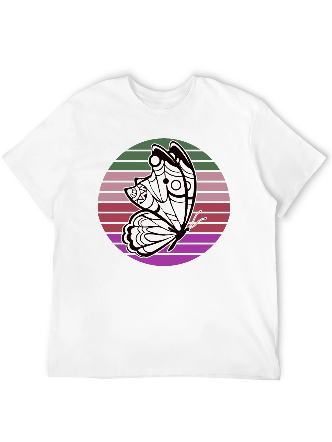 Retro Butterfly Black T-Shirt