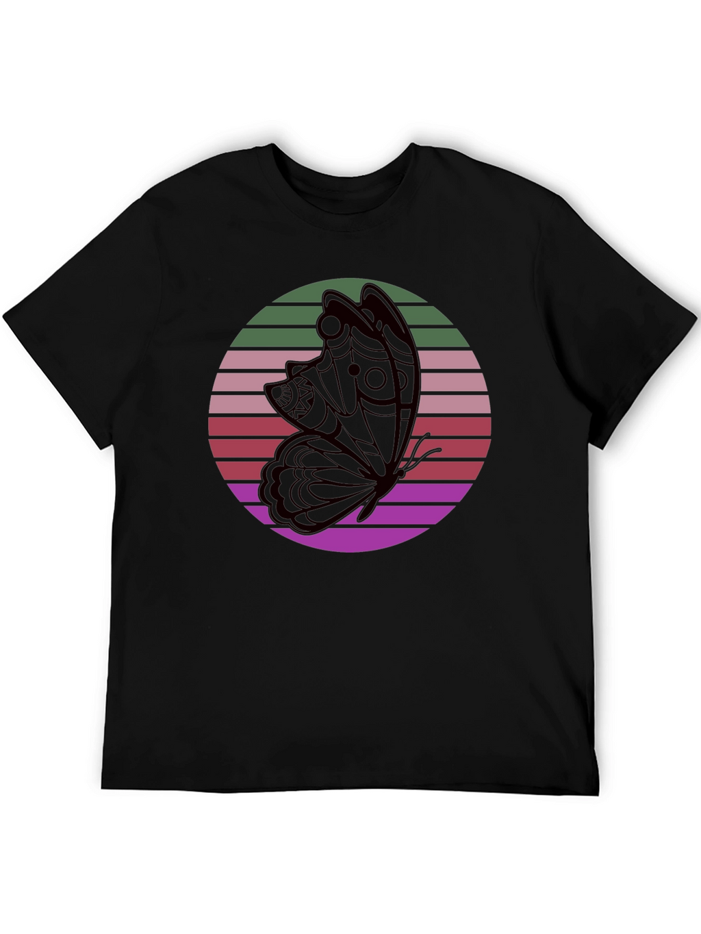 Retro Butterfly Black T-Shirt