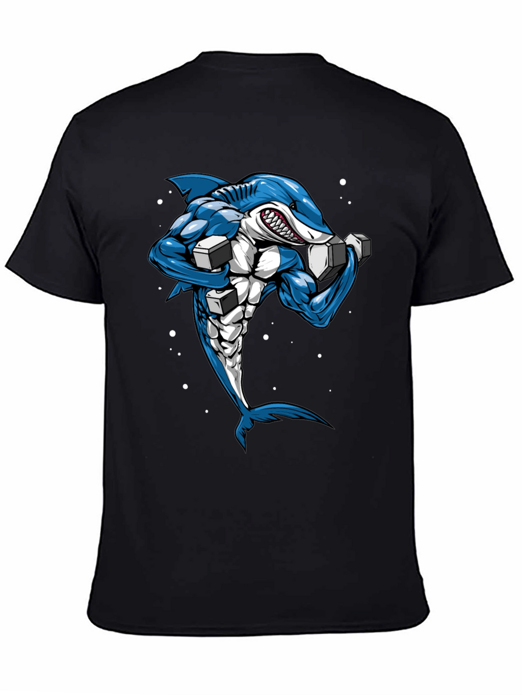 Muscle Shark Graphic Tee - Black Cotton T-Shirt