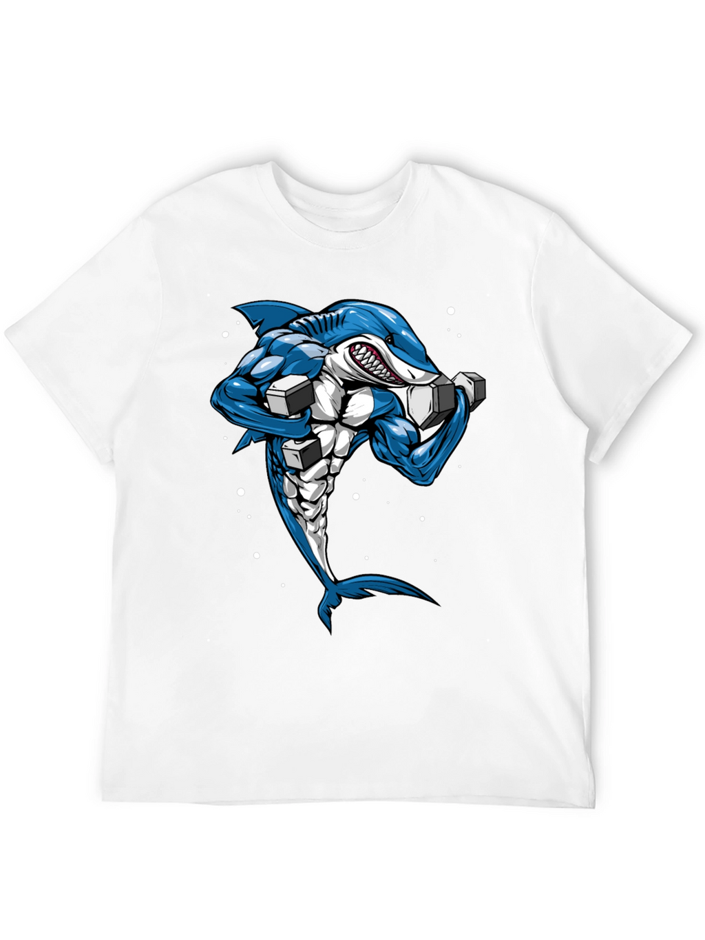 Muscle Shark Graphic Tee - Black Cotton T-Shirt
