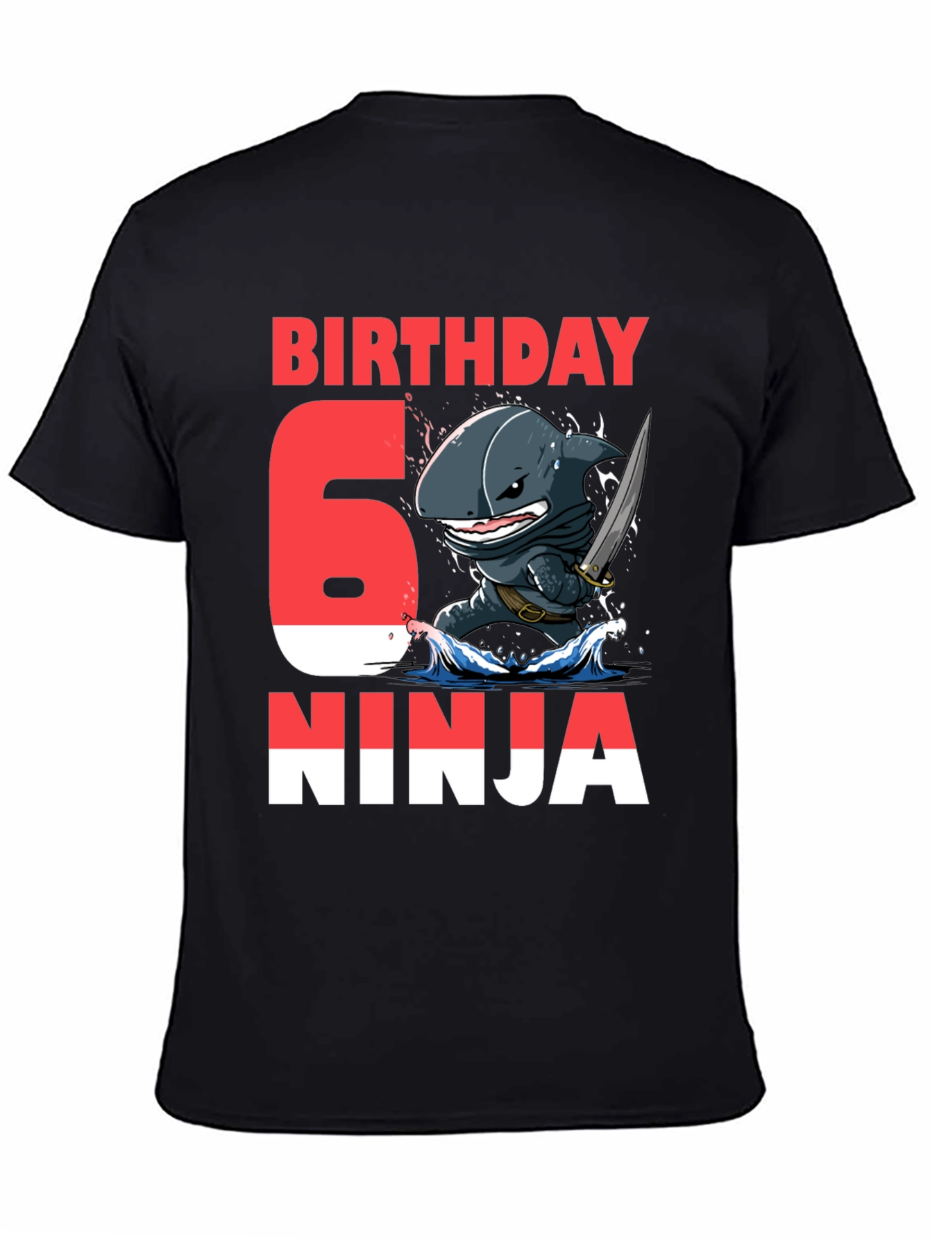 6th Birthday Ninja Shark T-Shirt