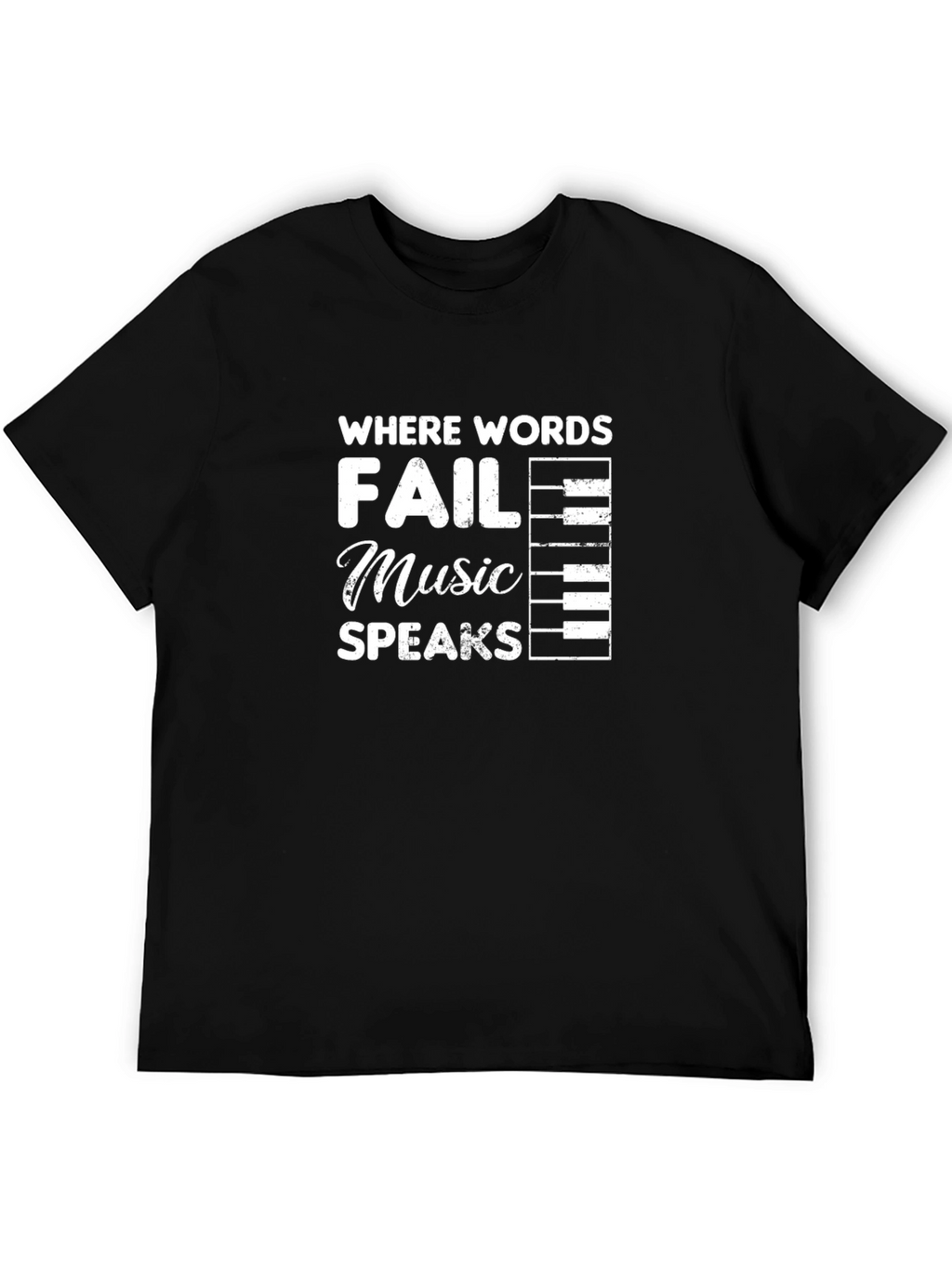 Music Speaks Mens Black T-Shirt