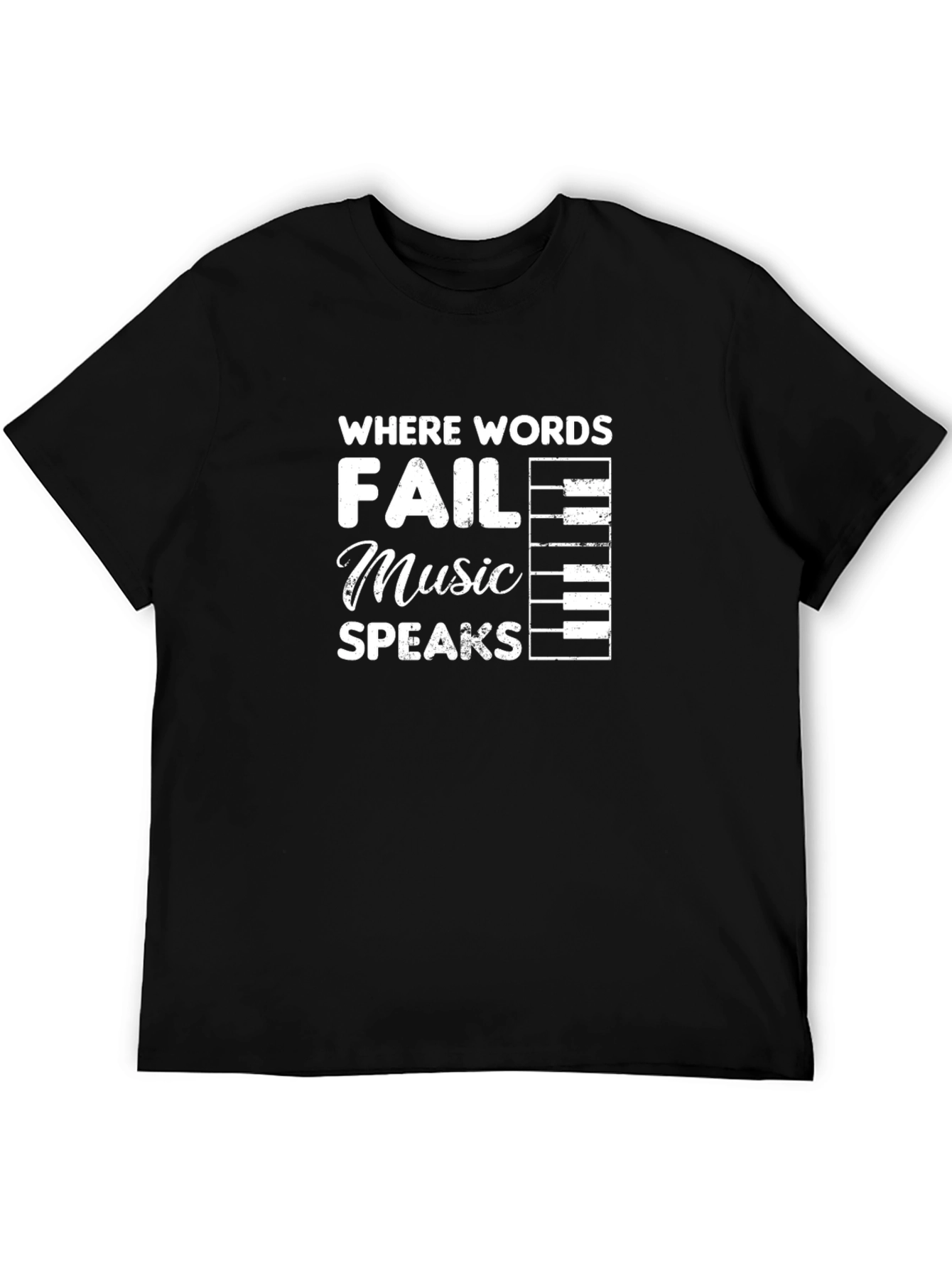 Music Speaks Mens Black T-Shirt