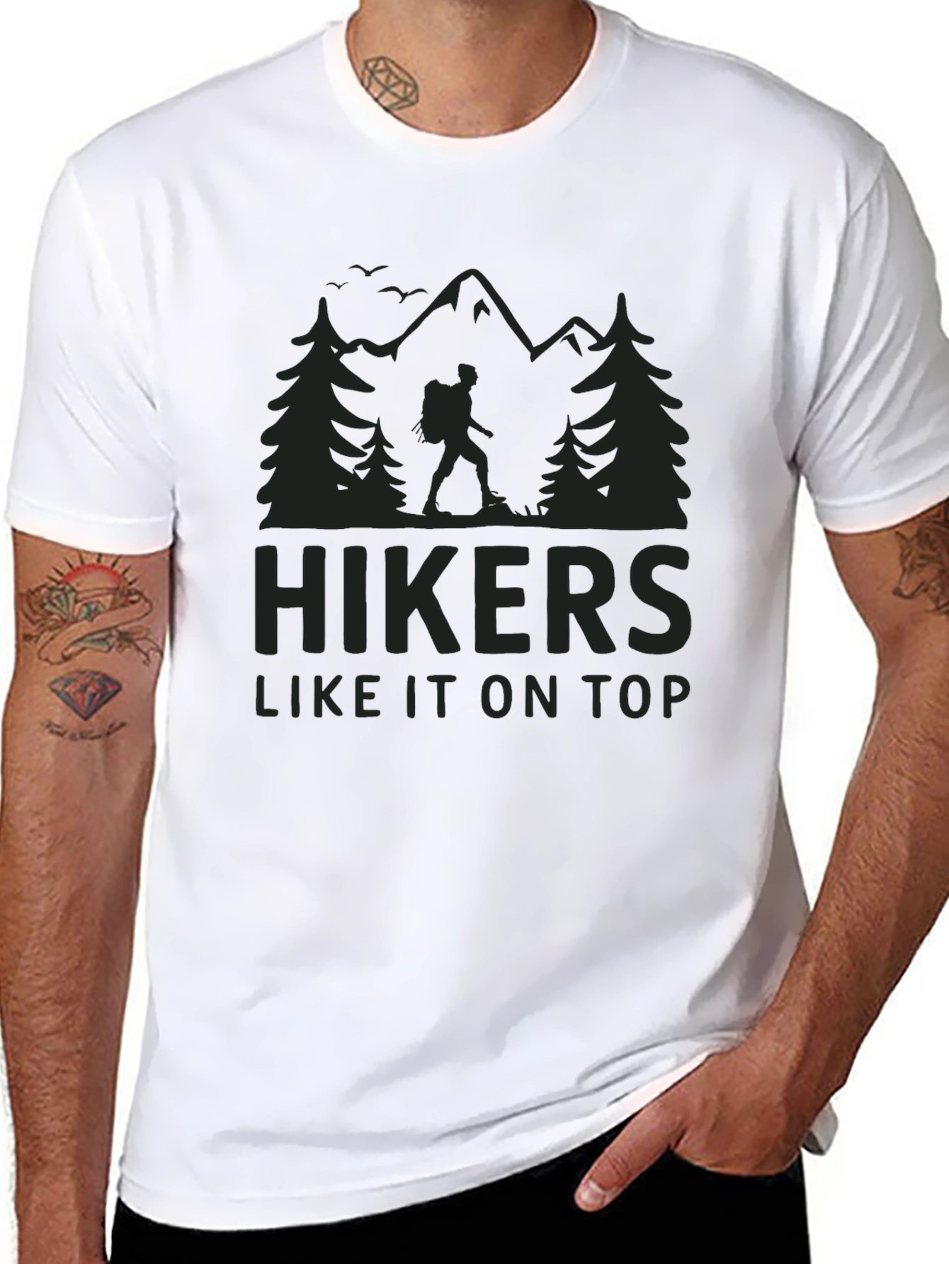 Hikers Like It On Top Graphic Tee