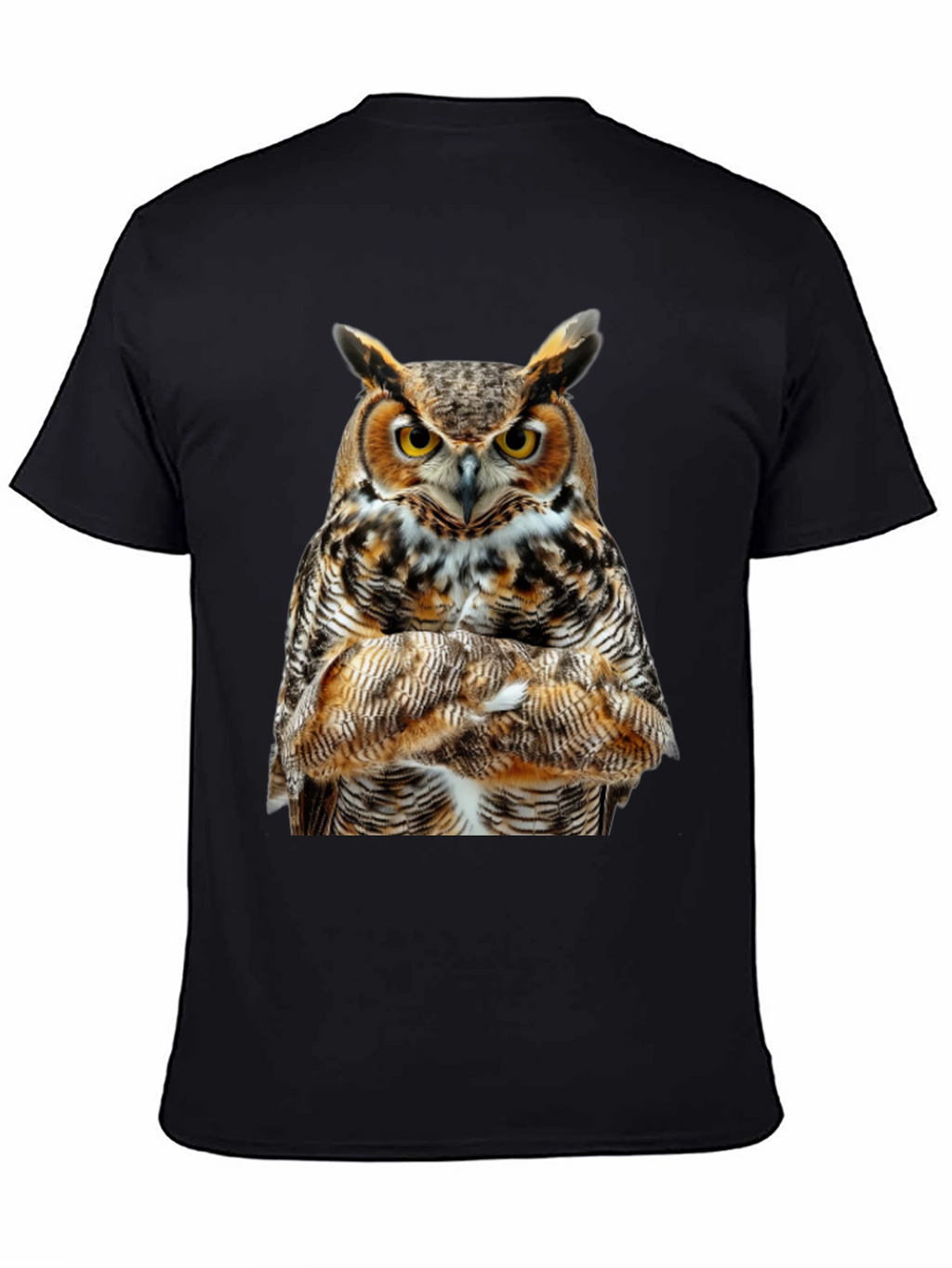 Owl Print Black T-Shirt