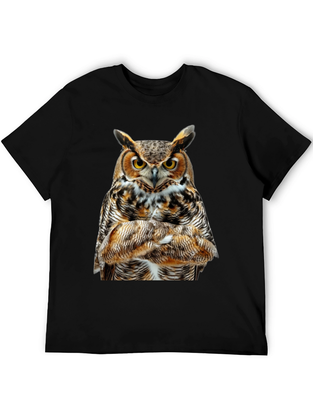 Owl Print Black T-Shirt