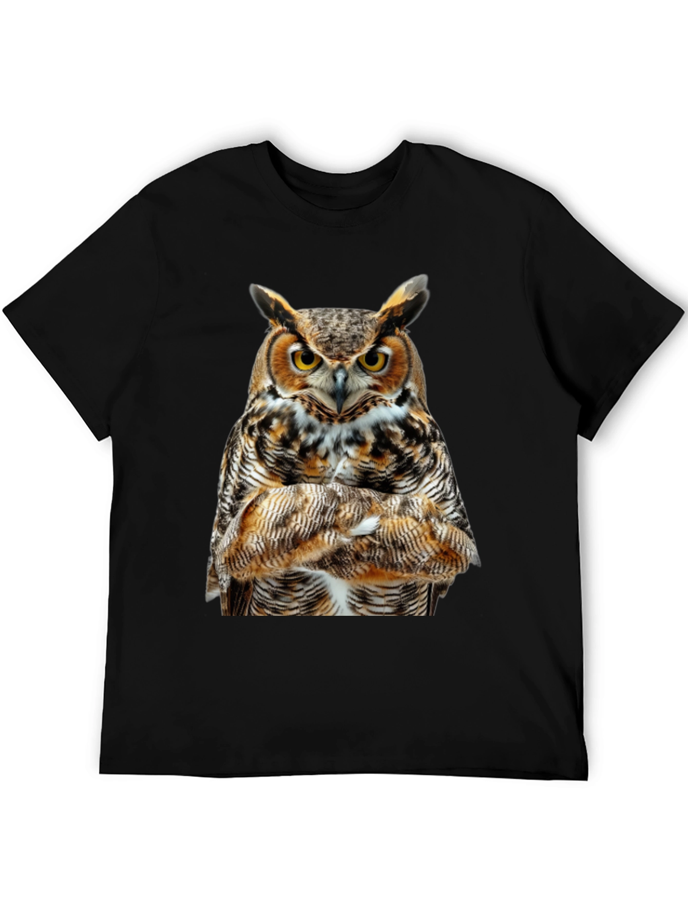 Owl Print Black T-Shirt
