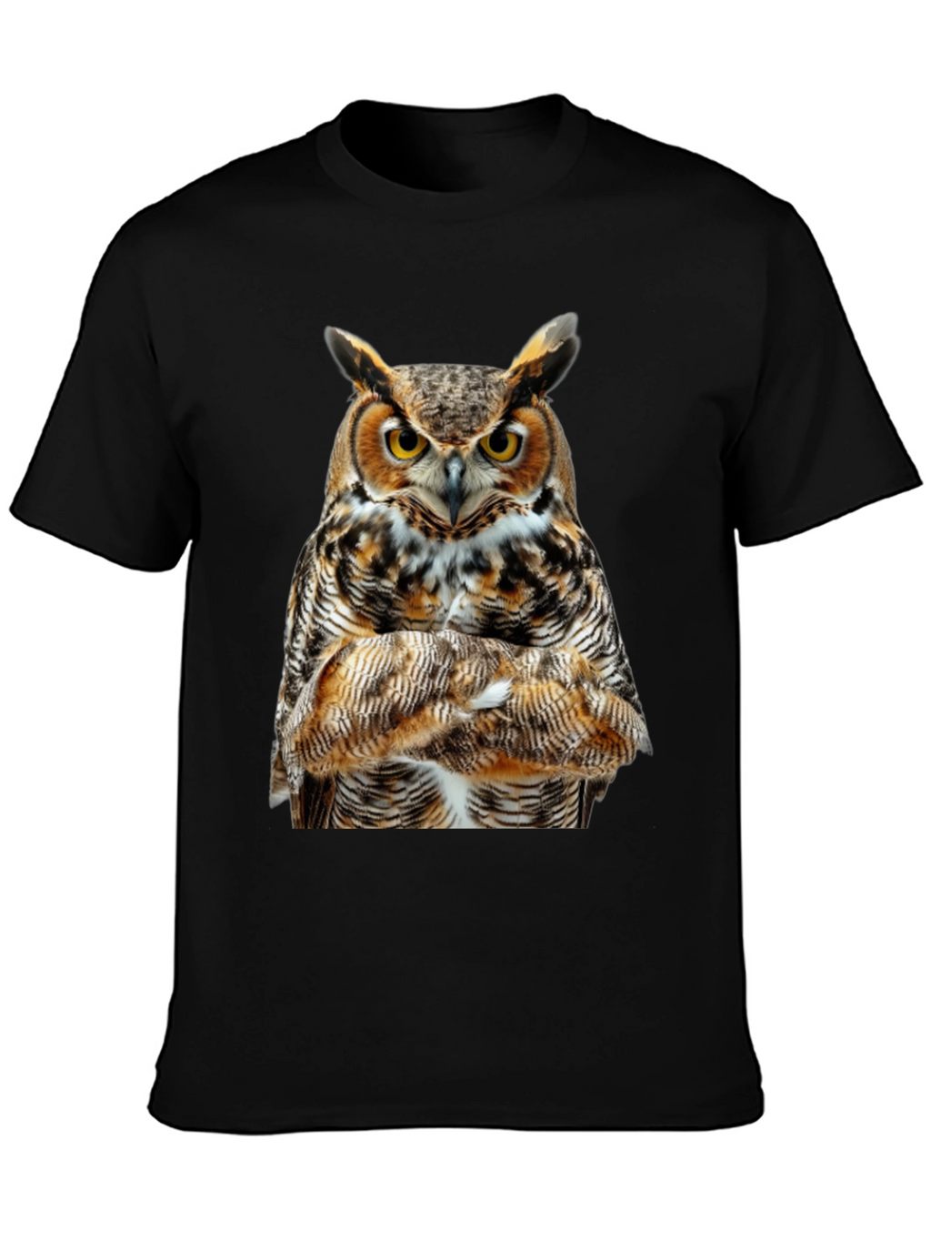 Owl Print Black T-Shirt