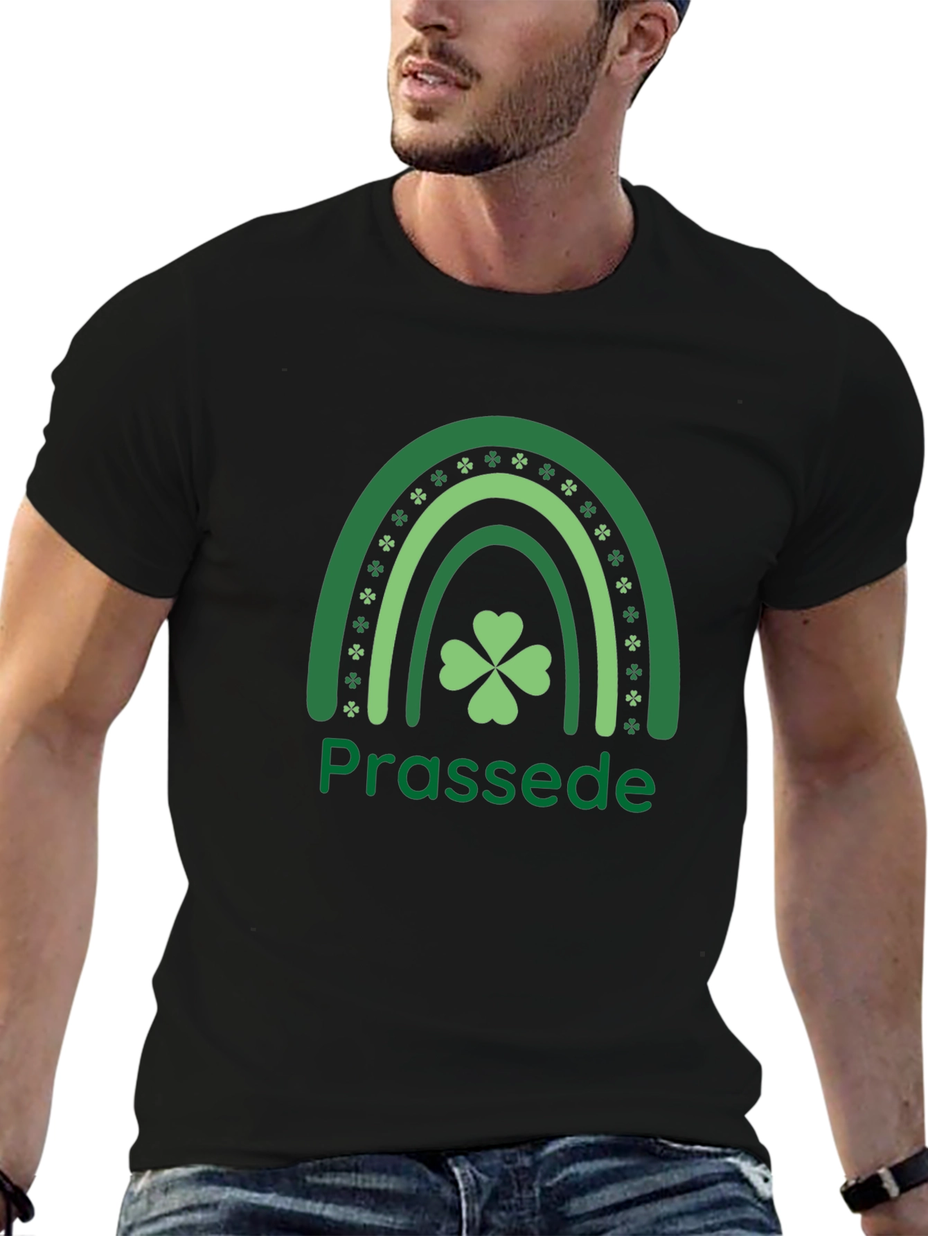 Prassede St. Patricks Day Shamrock Rainbow T-Shirt