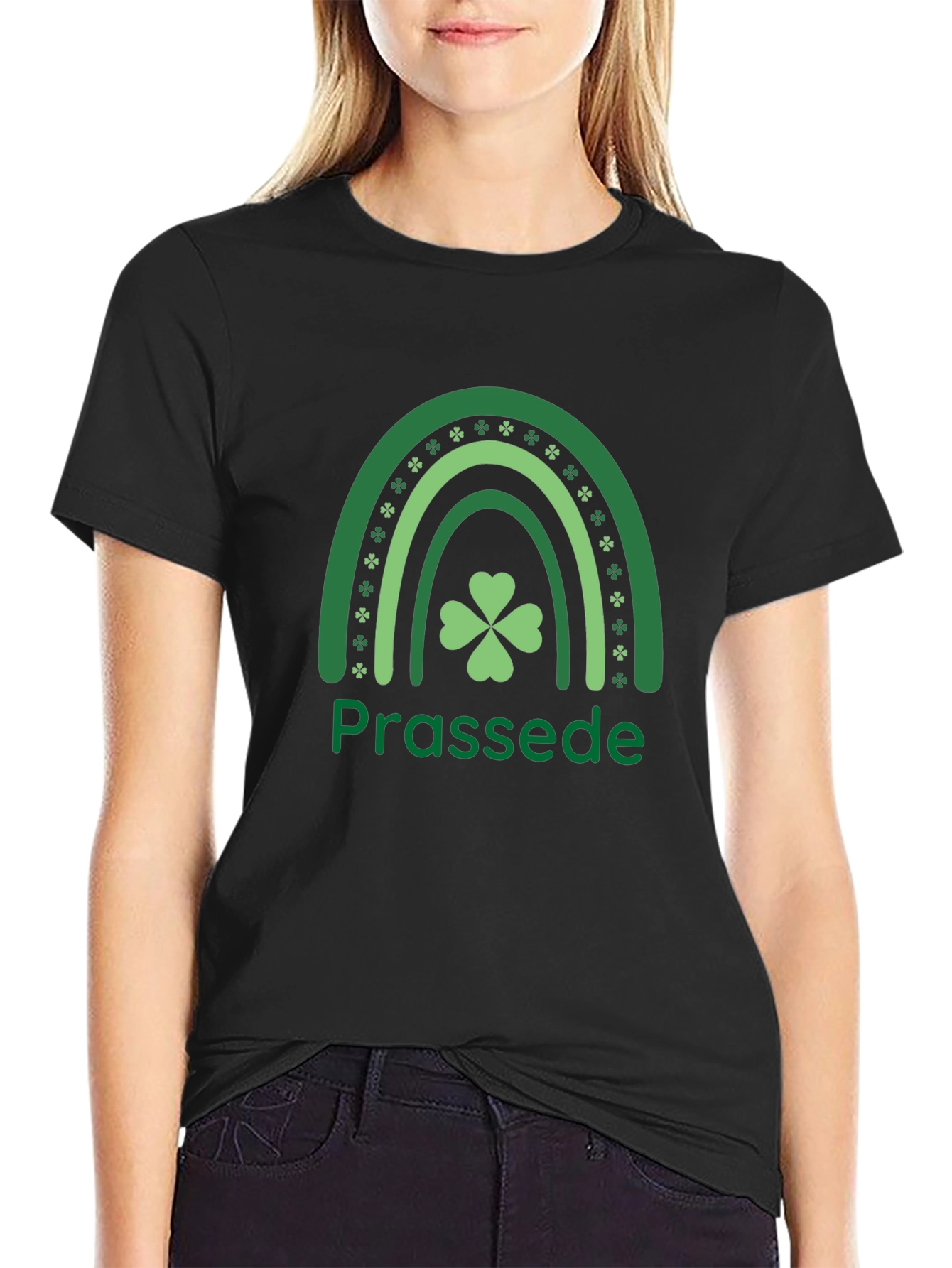 Prassede St. Patricks Day Shamrock Rainbow T-Shirt