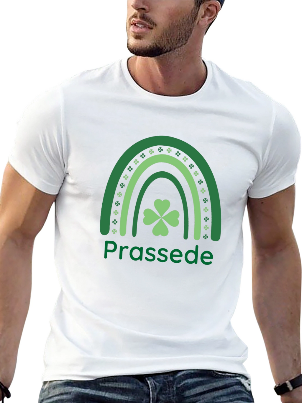 Prassede St. Patricks Day Shamrock Rainbow T-Shirt