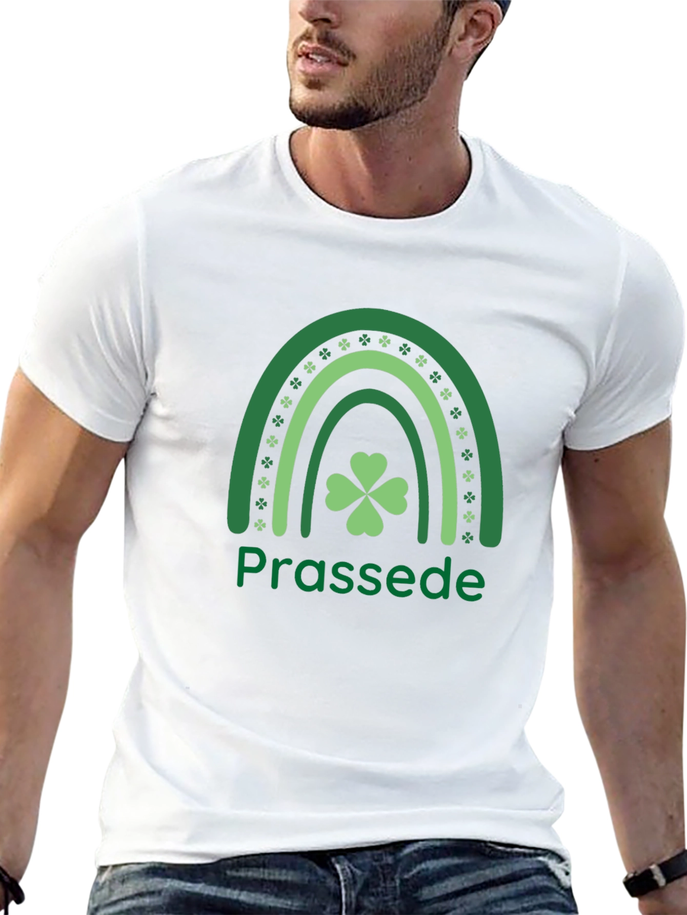 Prassede St. Patricks Day Shamrock Rainbow T-Shirt