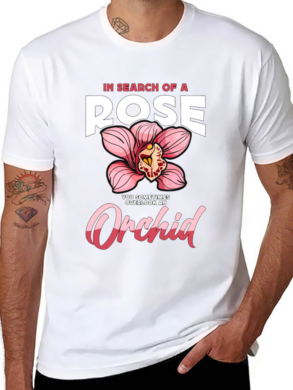 In Search of a Rose Orchid Graphic T-Shirt