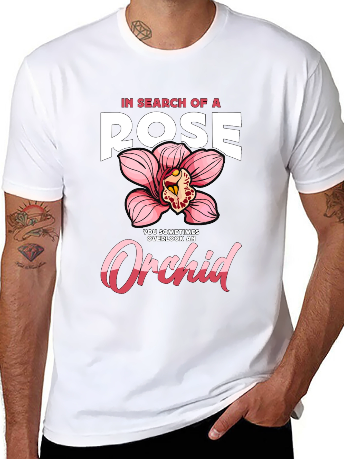 In Search of a Rose Orchid Graphic T-Shirt