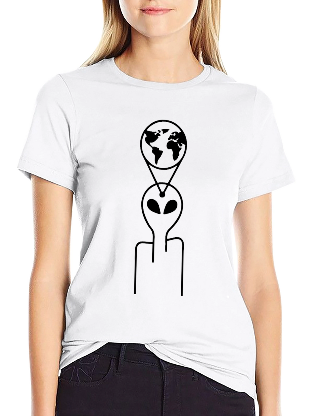 Alien Earth Graphic Tee - Black