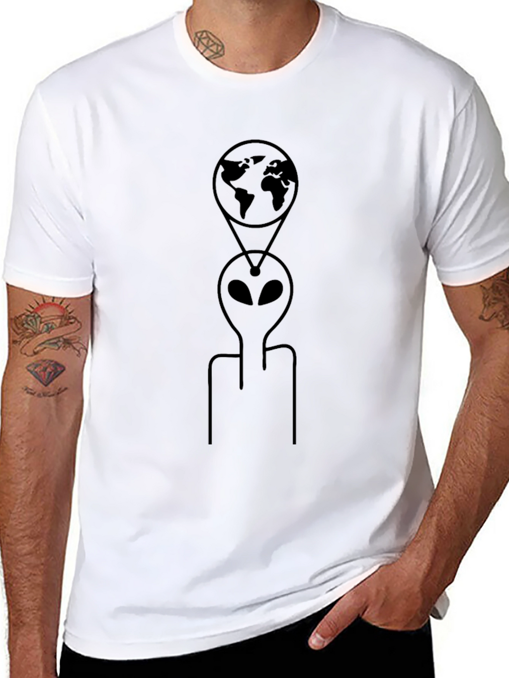 Alien Earth Graphic Tee - Black