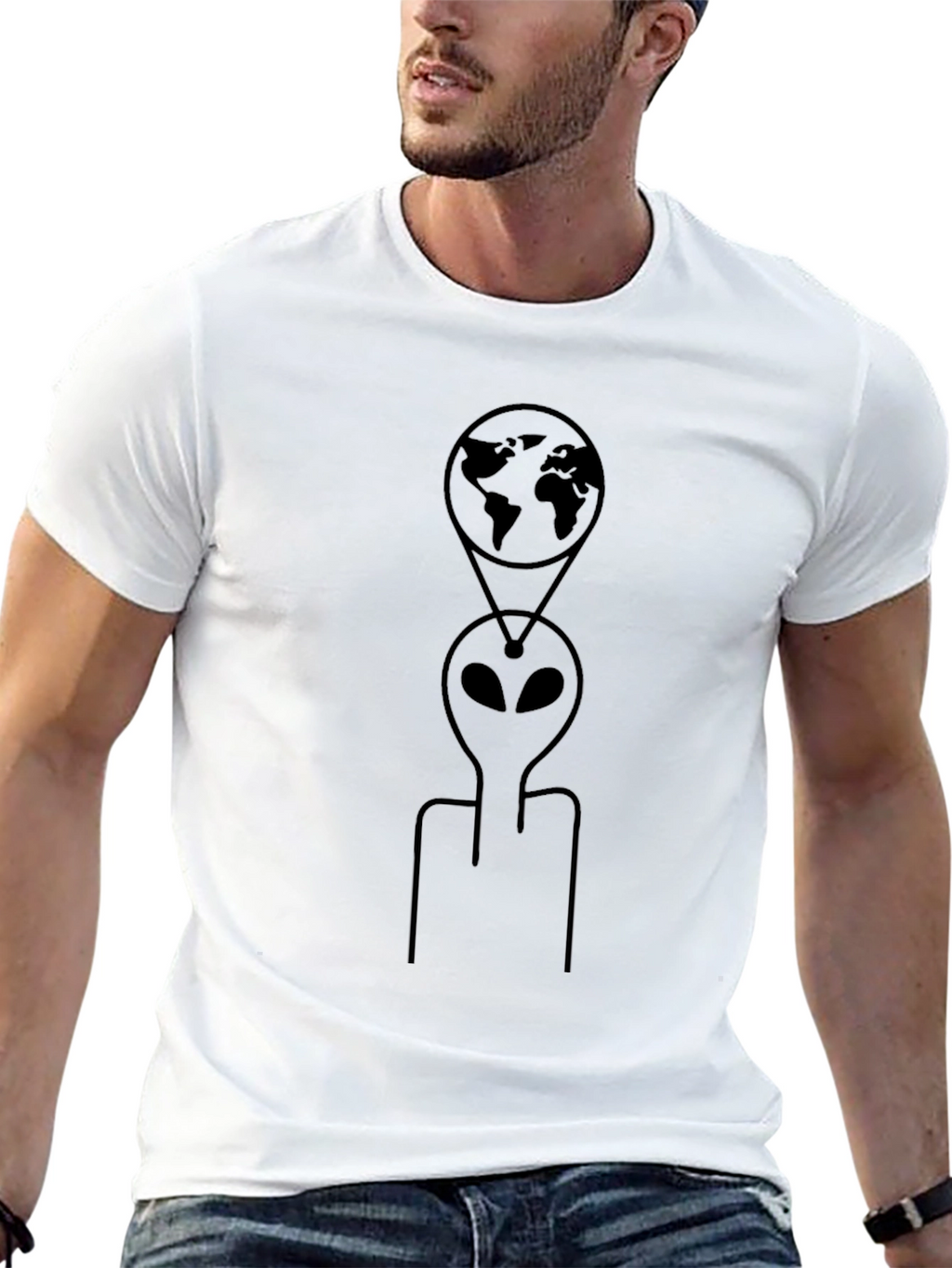 Alien Earth Graphic Tee - Black