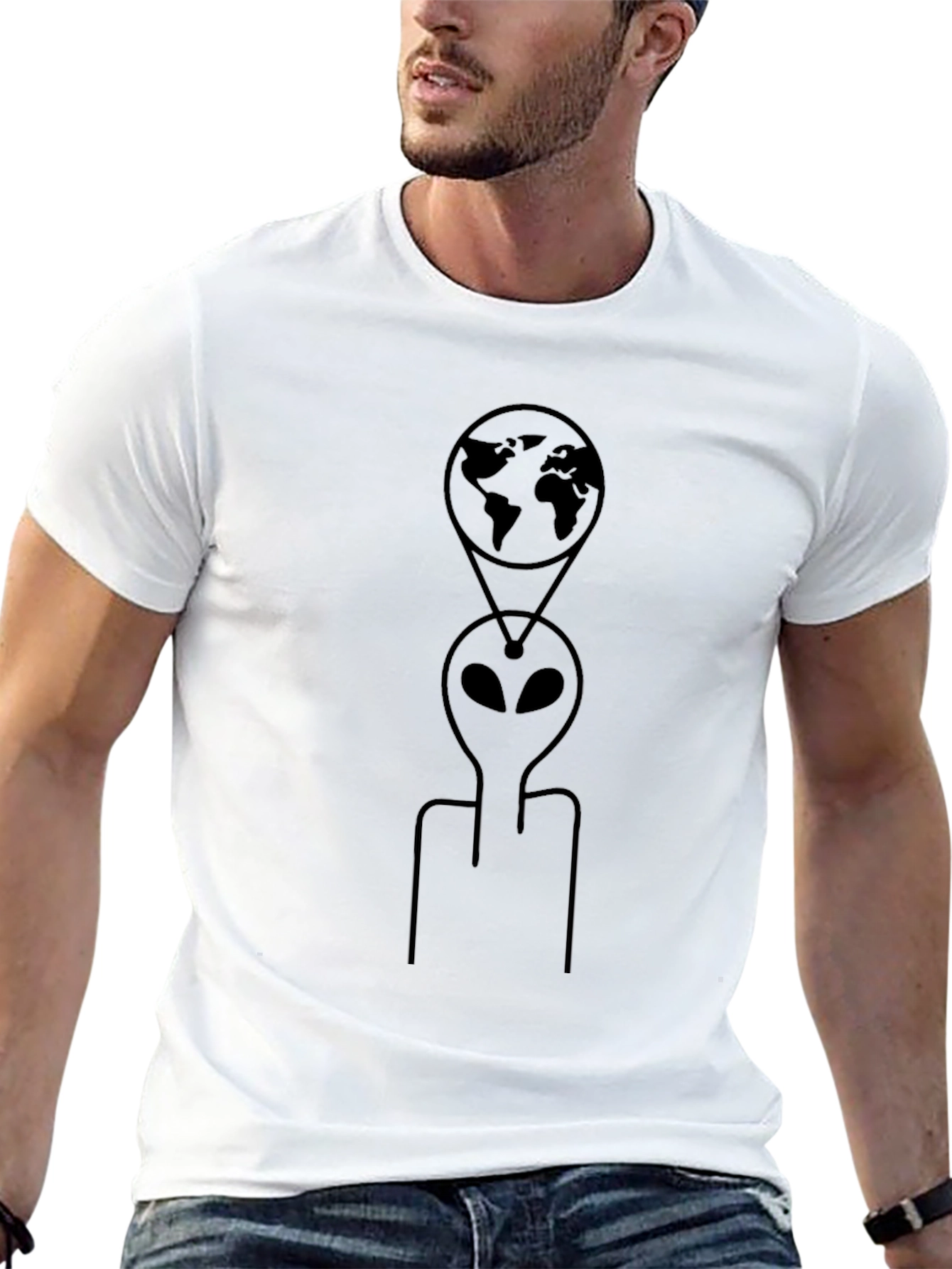 Alien Earth Graphic Tee - Black