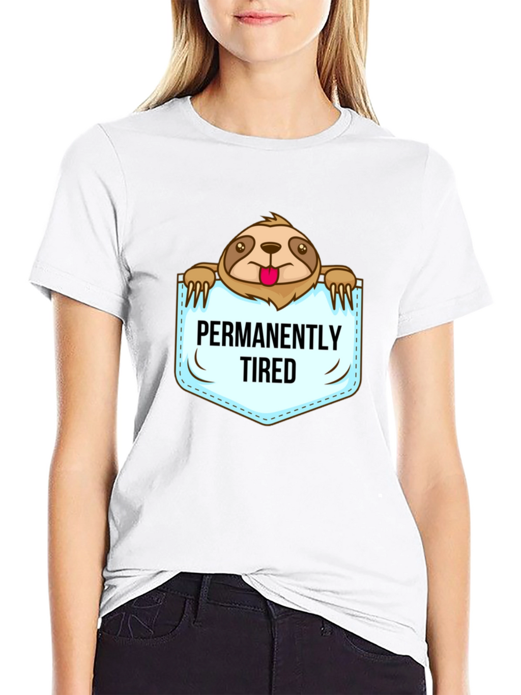 Permanently Tired Sloth Graphic T-Shirt