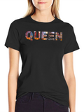 Queen Cityscape Print Black T-Shirt