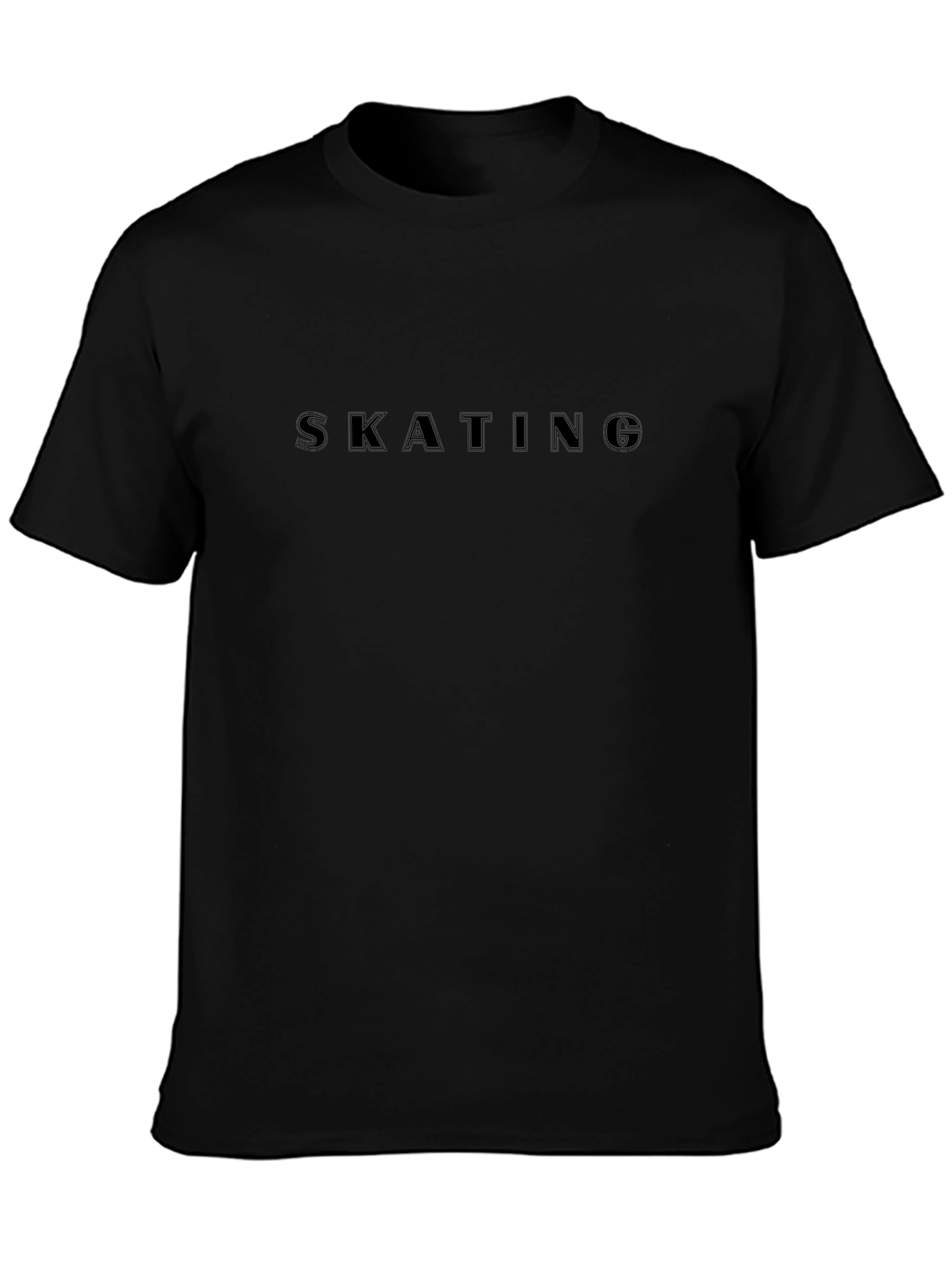 Skating Graphic Tee - Black Casual T-Shirt