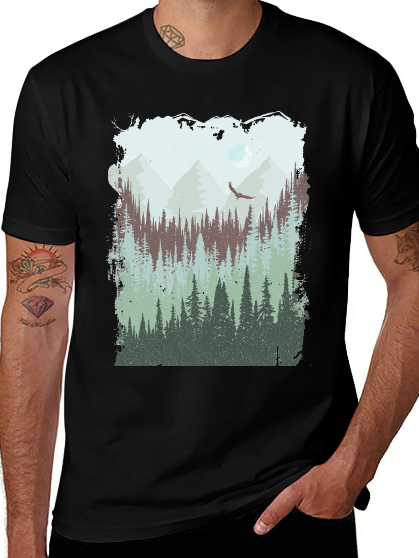 Nature Scene Graphic T-Shirt