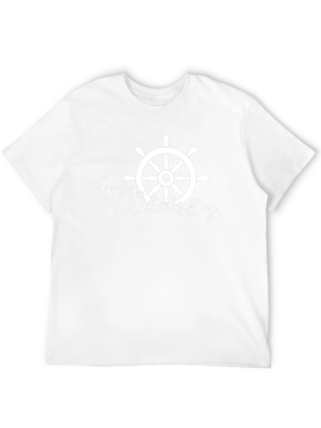 Columbus Day Ship Wheel Graphic Tee - Black