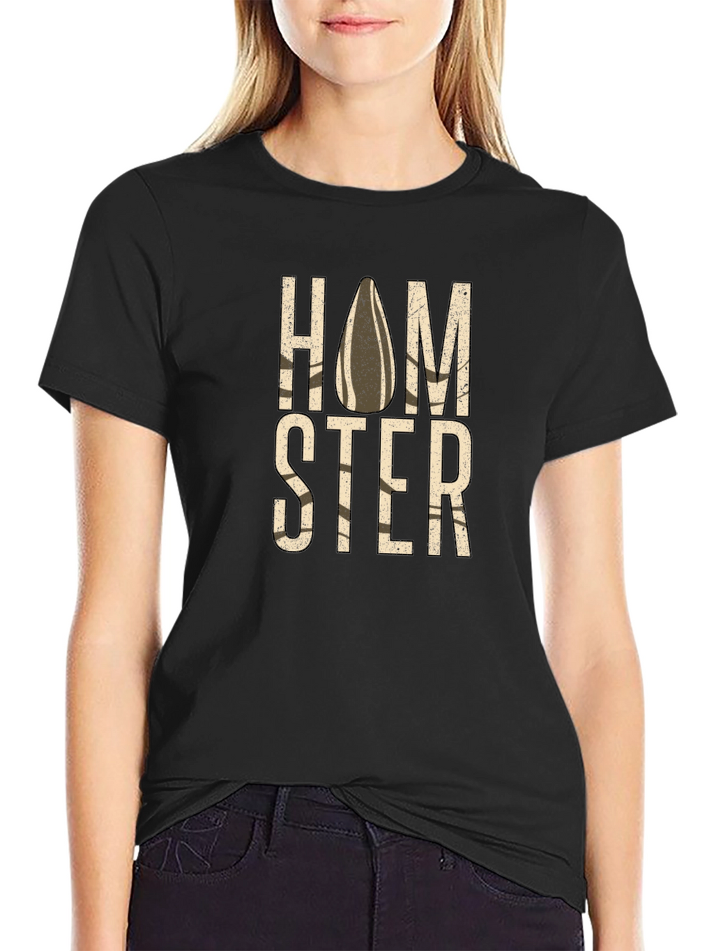 Homster Funny Graphic Tee - Black Cotton T-Shirt
