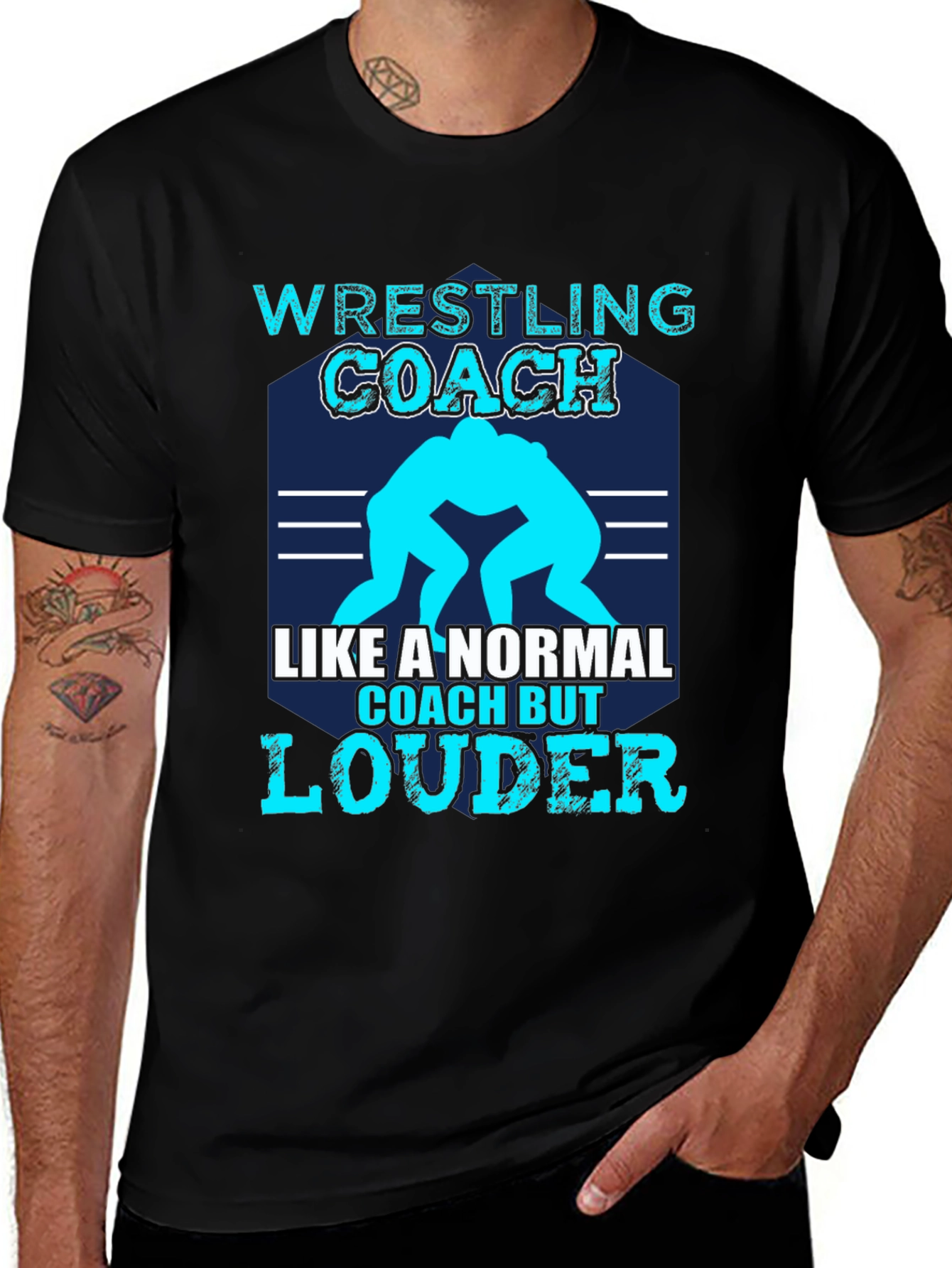 Wrestling Coach T-Shirt - Like a Normal Coach But Louder!