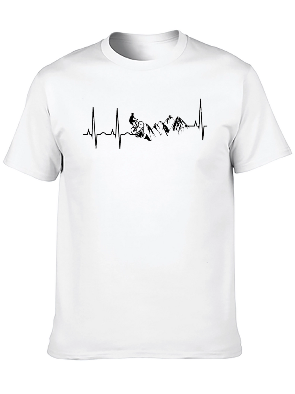 Mountain Biking Heartbeat Tee - Adventure Ready!