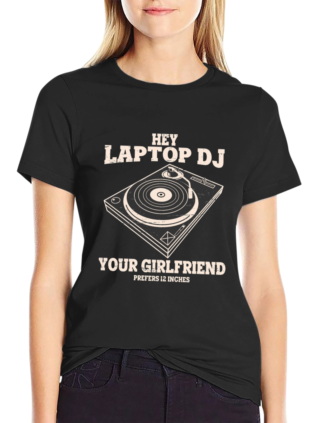 Hey Laptop DJ Graphic T-Shirt