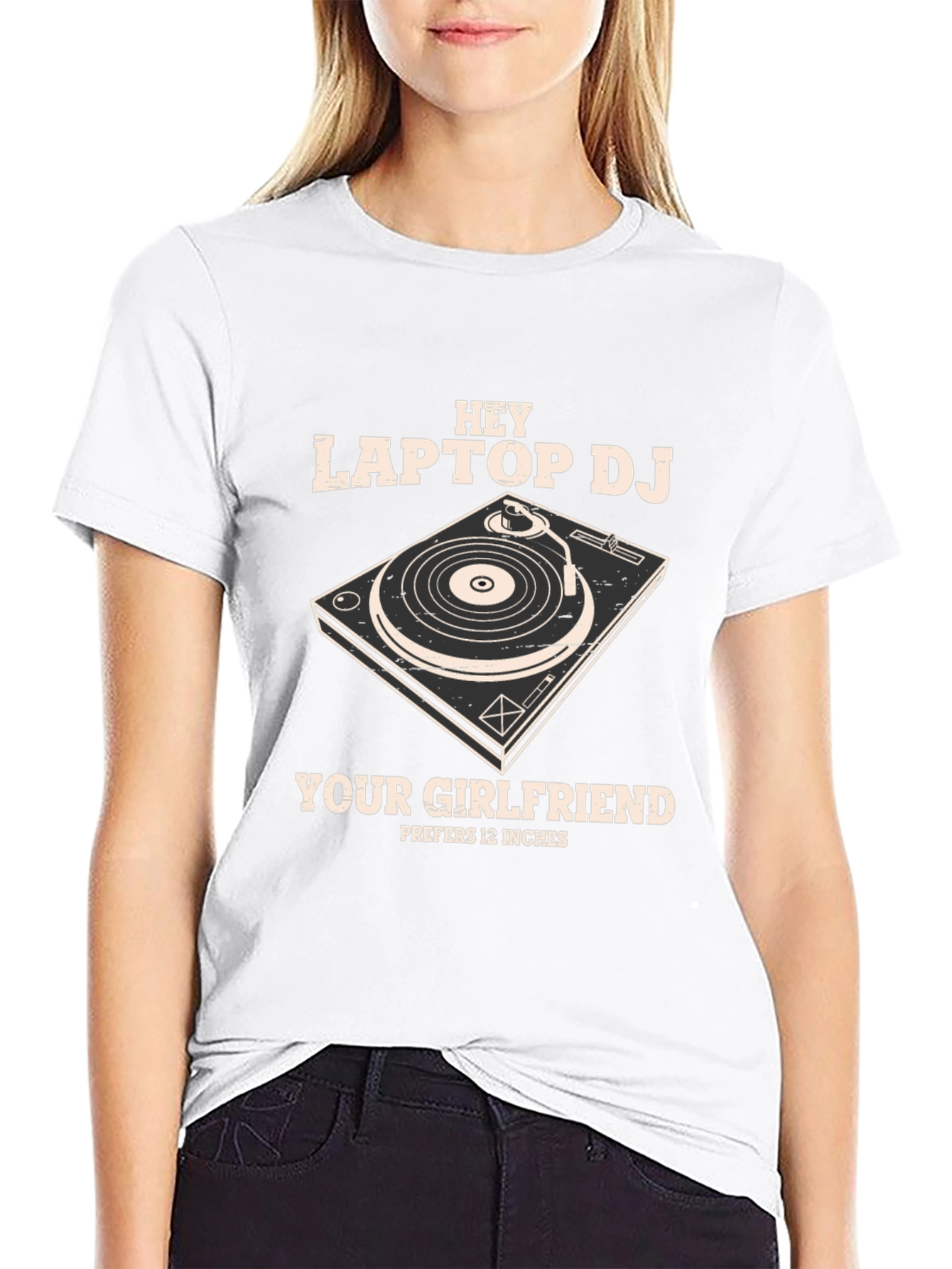 Hey Laptop DJ Graphic T-Shirt