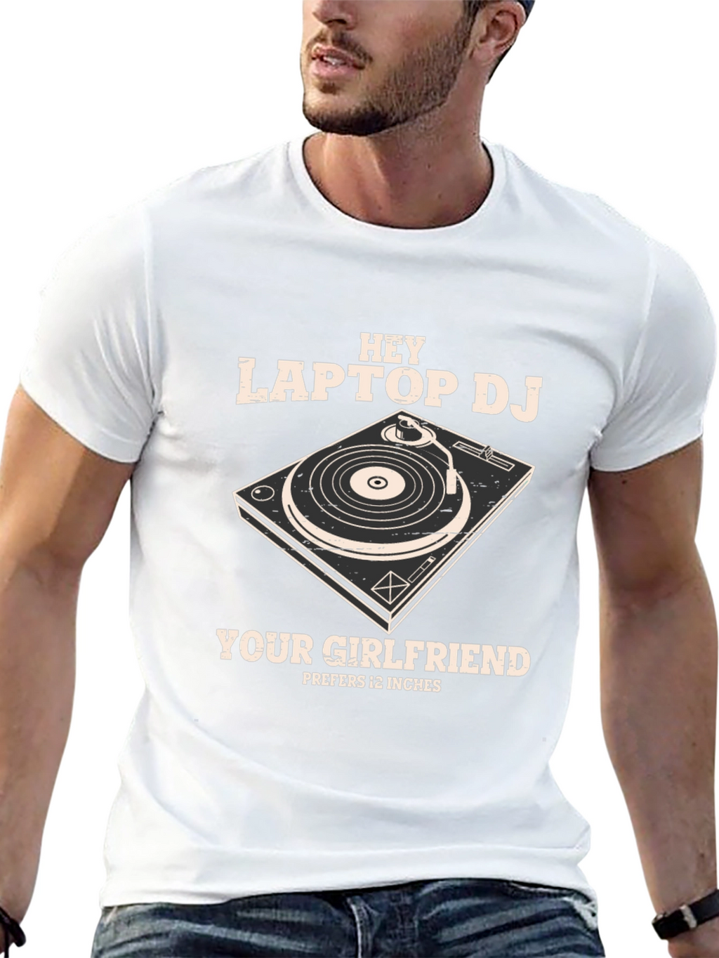 Hey Laptop DJ Graphic T-Shirt