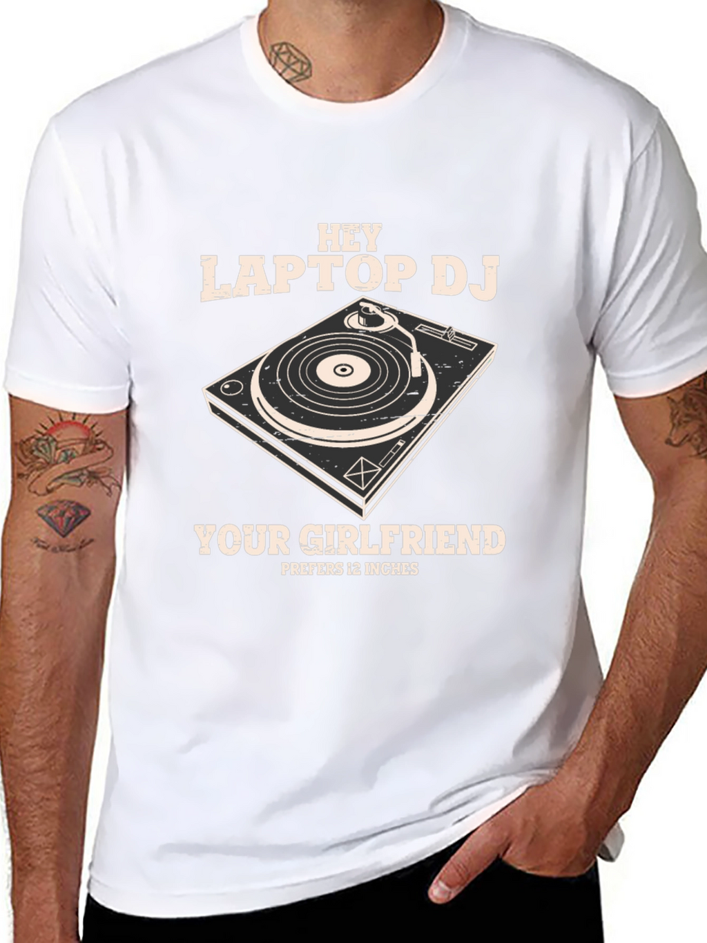 Hey Laptop DJ Graphic T-Shirt