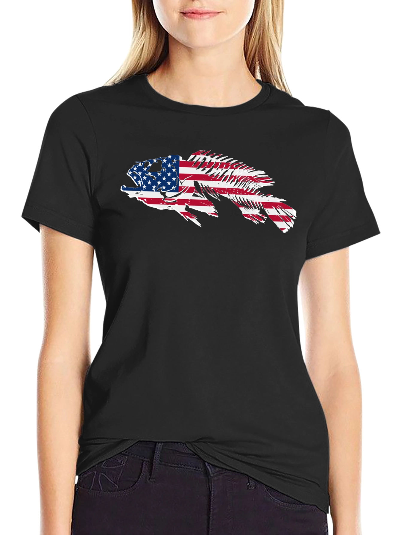 American Flag Fish Graphic Tee