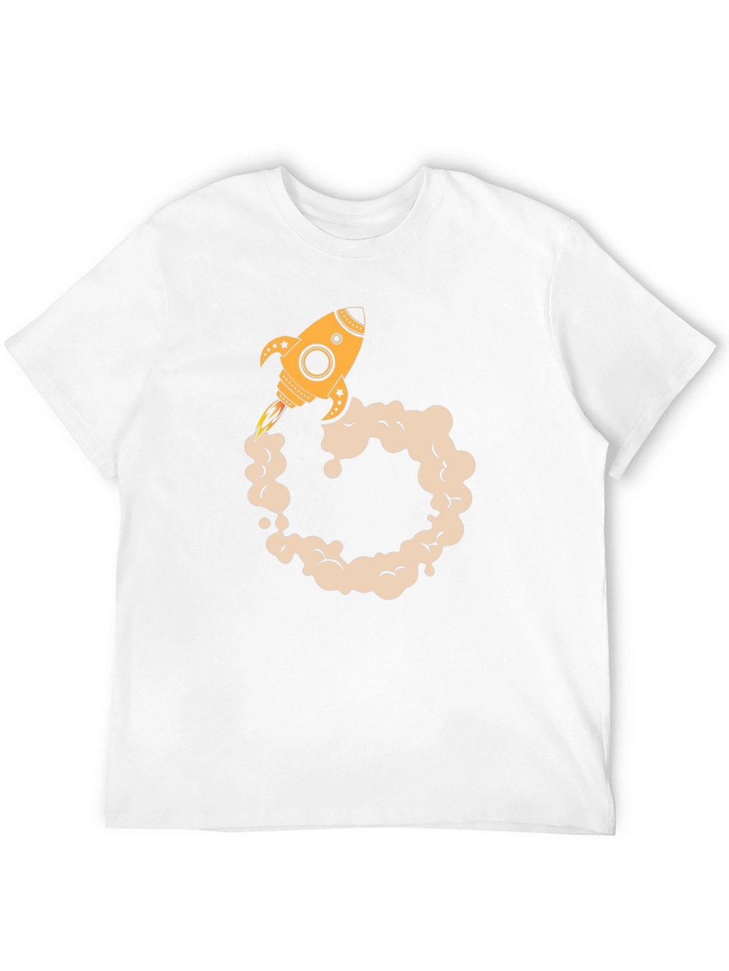 Rocket Launch Graphic Tee - Black Cotton Blend T-Shirt