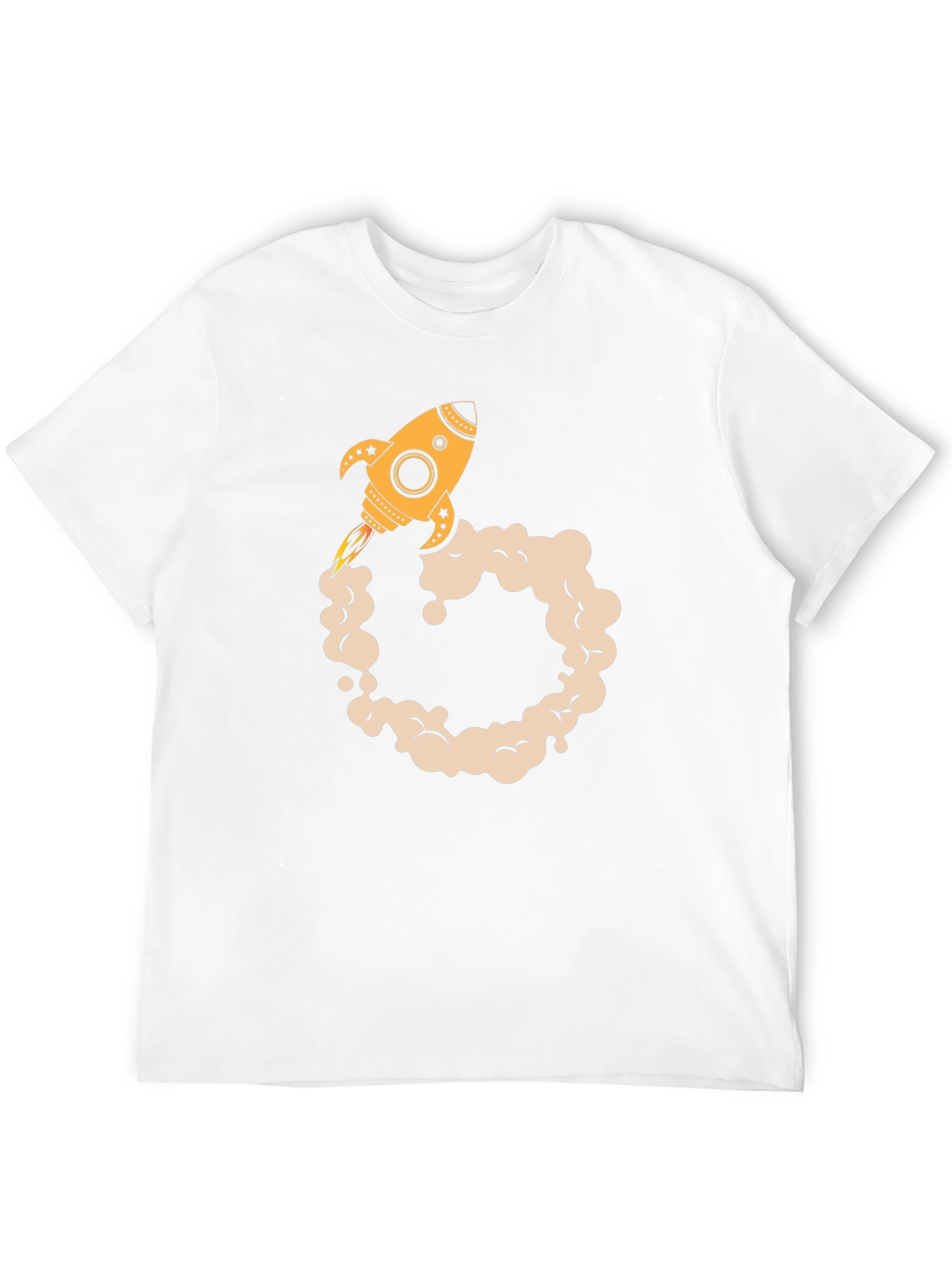 Rocket Launch Graphic Tee - Black Cotton Blend T-Shirt