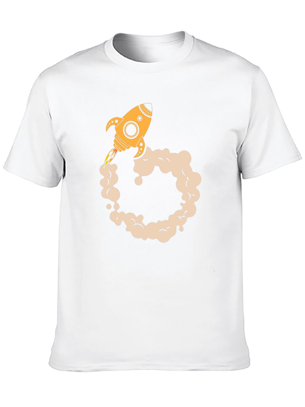 Rocket Launch Graphic Tee - Black Cotton Blend T-Shirt
