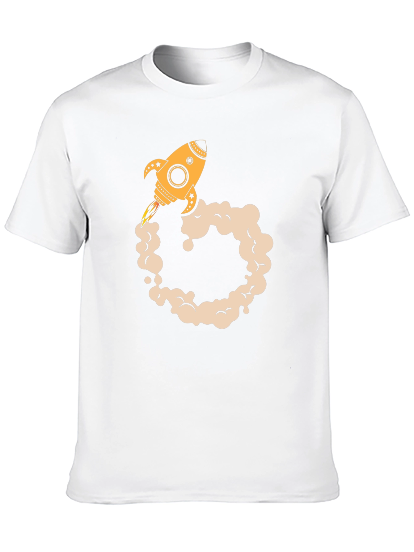 Rocket Launch Graphic Tee - Black Cotton Blend T-Shirt