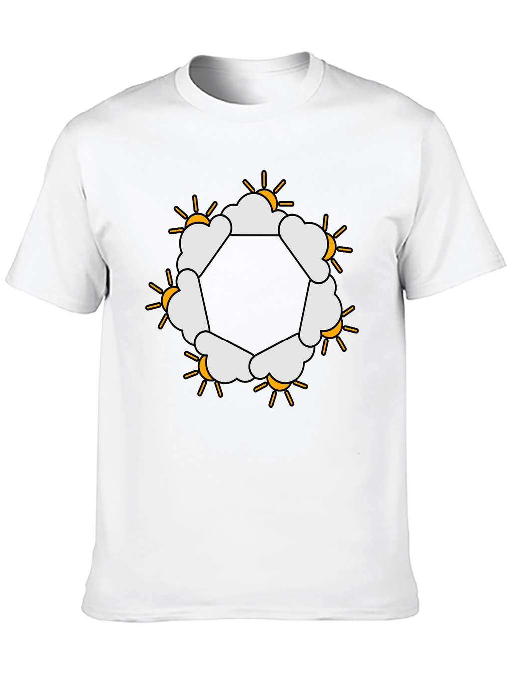 Sun & Clouds Hexagon Graphic Tee