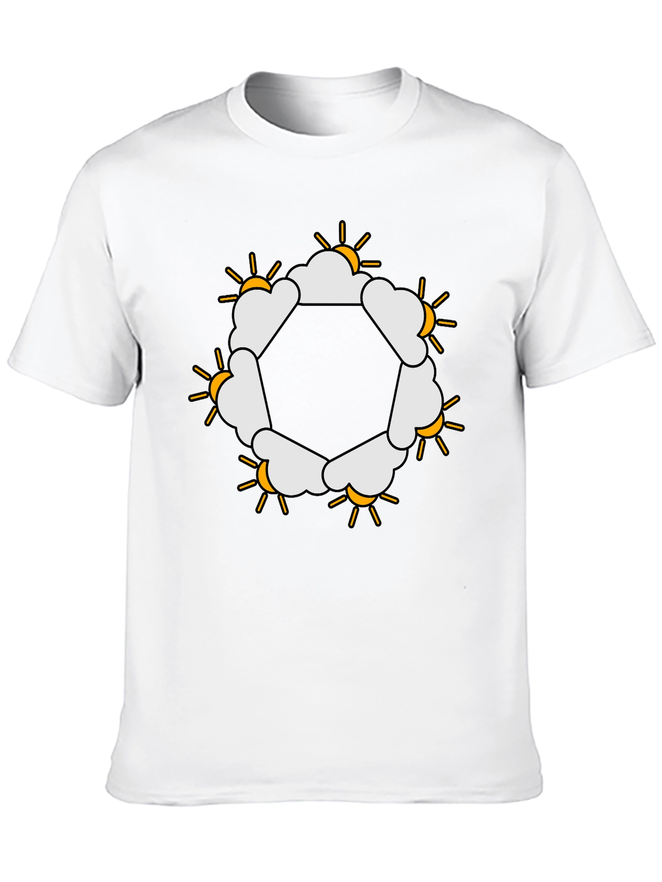 Sun & Clouds Hexagon Graphic Tee
