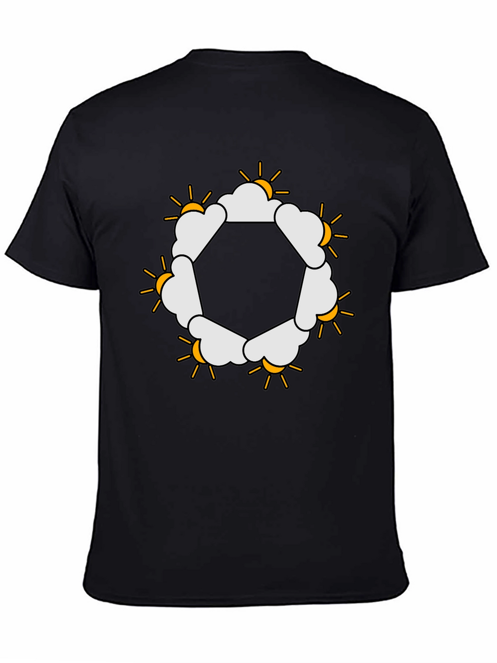 Sun & Clouds Hexagon Graphic Tee