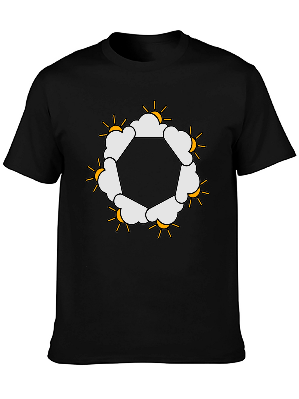 Sun & Clouds Hexagon Graphic Tee