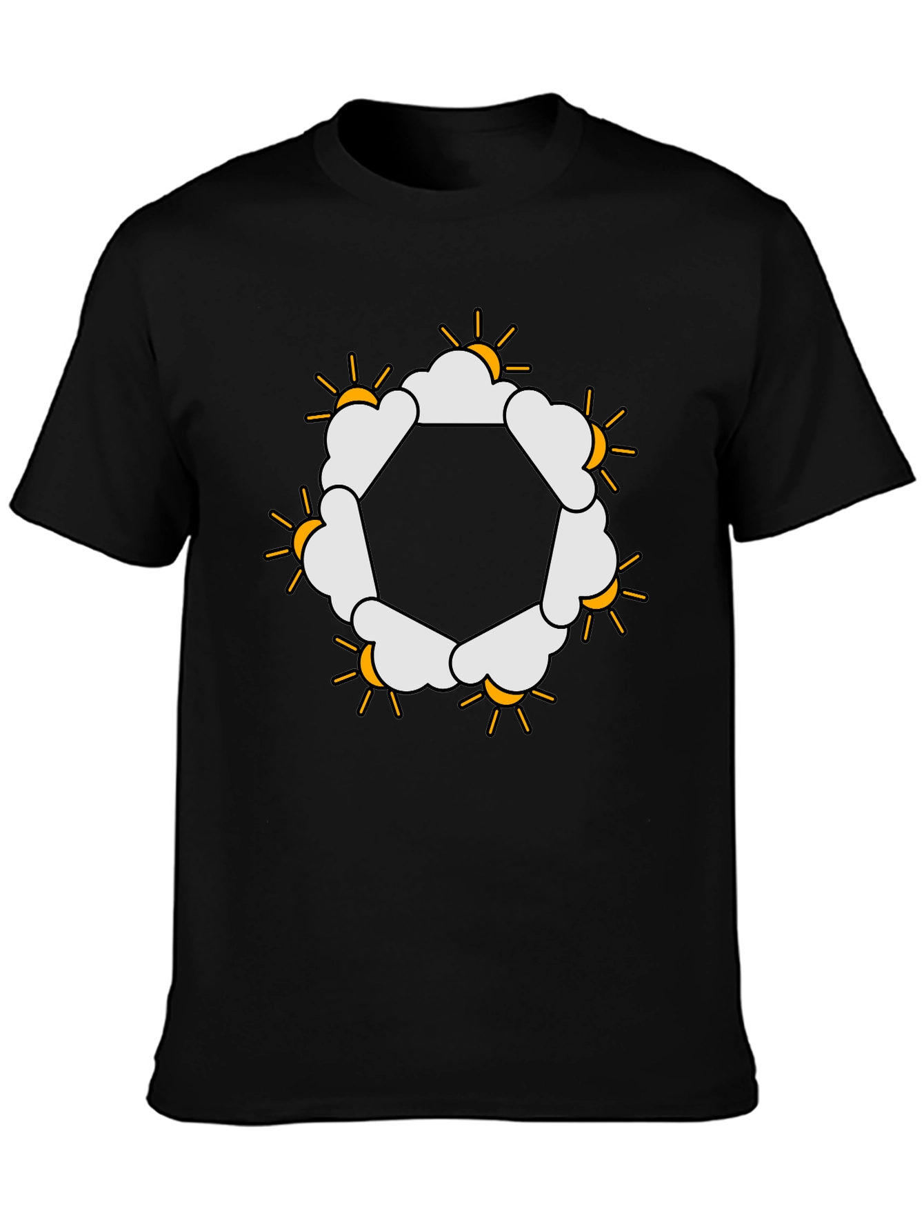Sun & Clouds Hexagon Graphic Tee