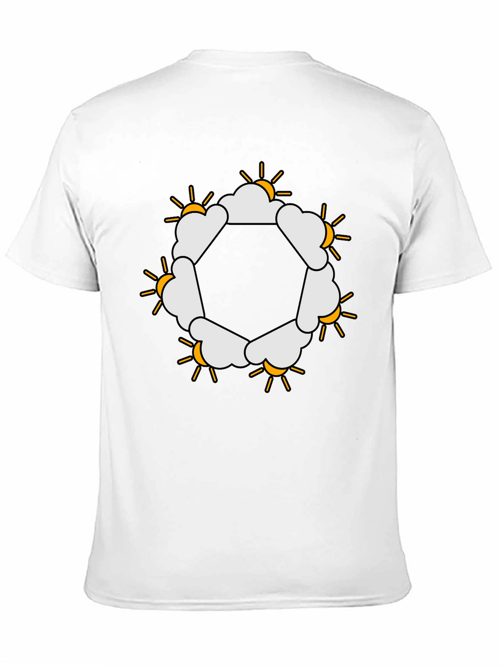 Sun & Clouds Hexagon Graphic Tee