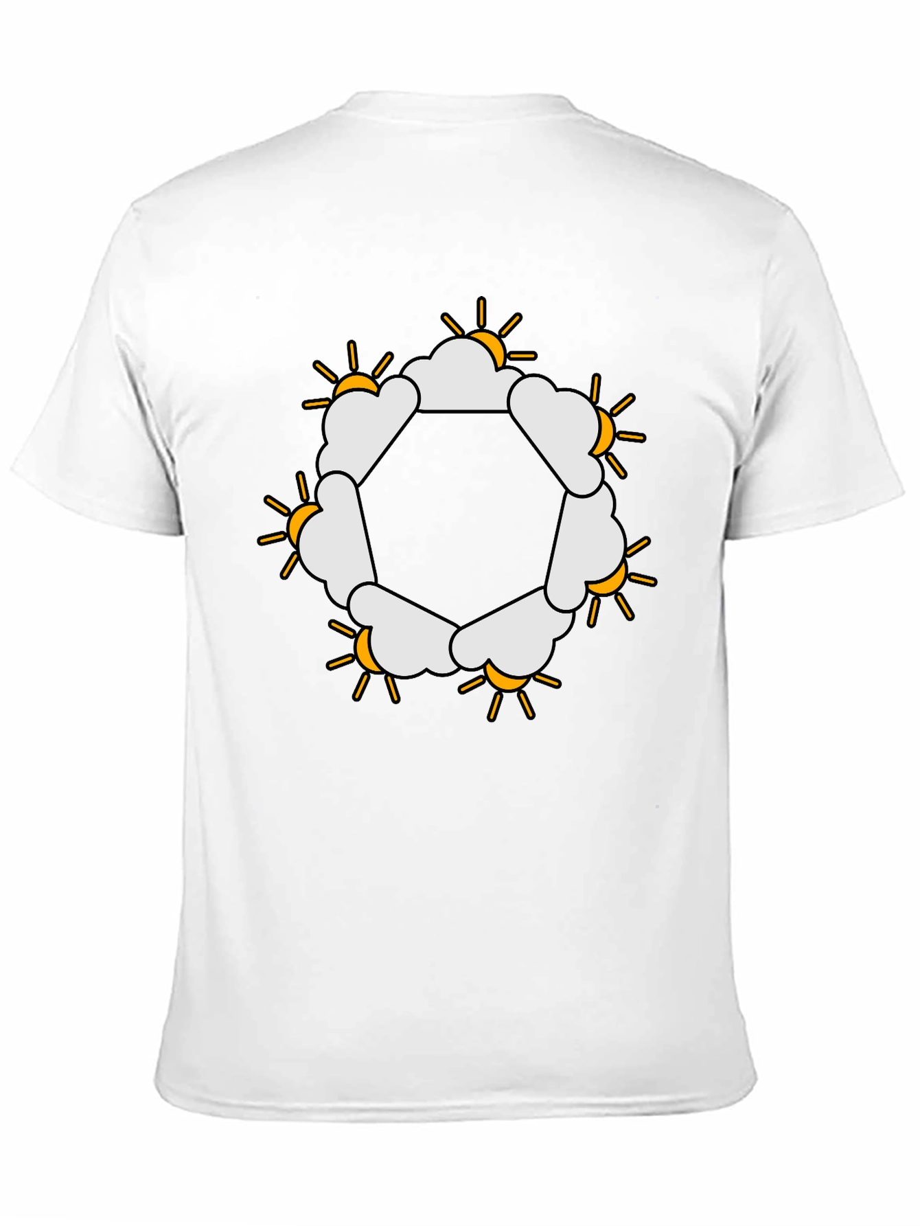 Sun & Clouds Hexagon Graphic Tee