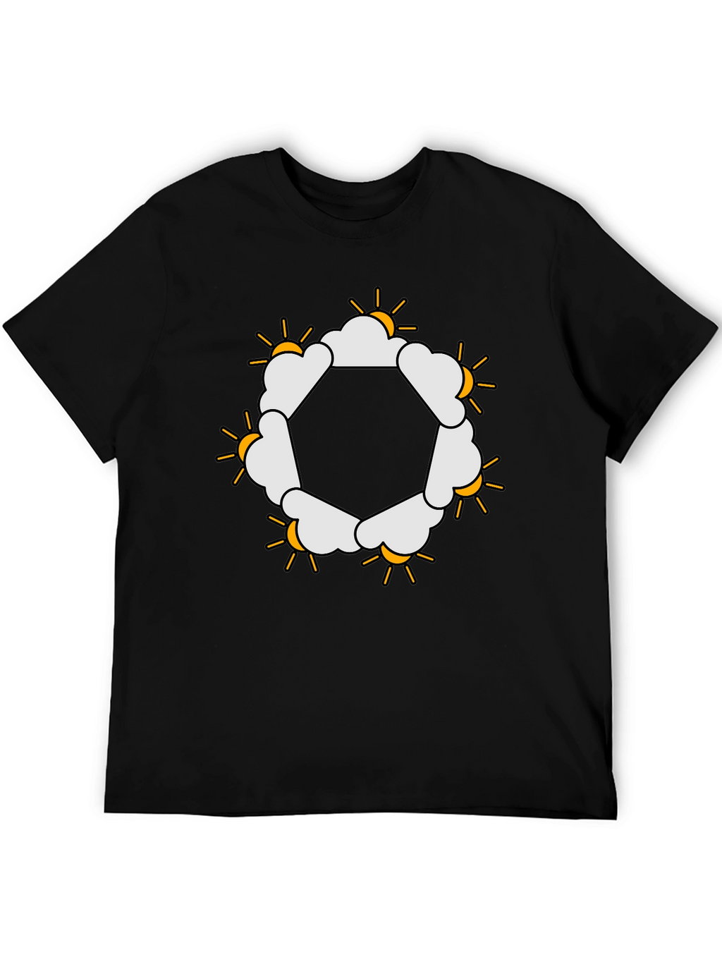 Sun & Clouds Hexagon Graphic Tee