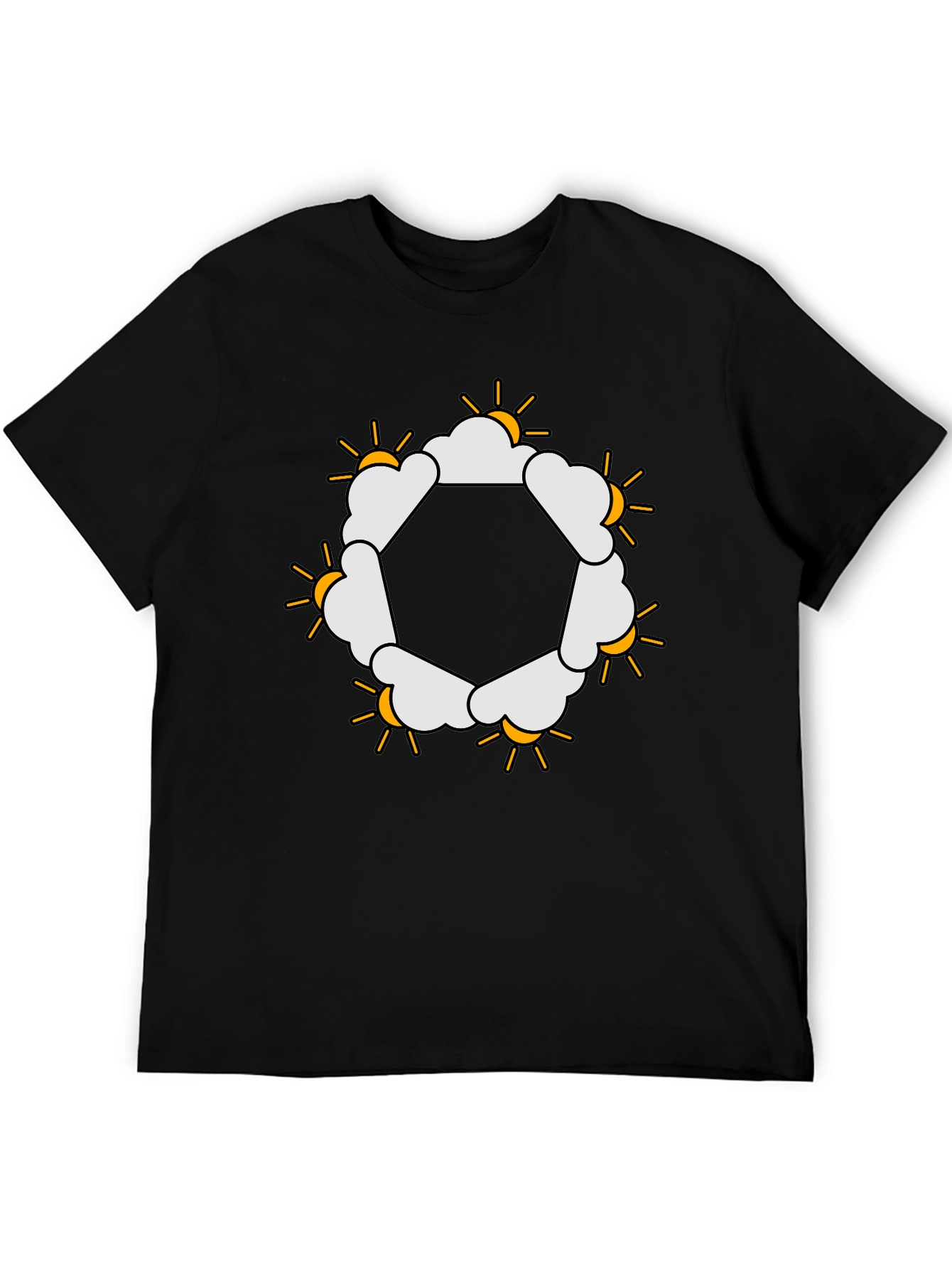 Sun & Clouds Hexagon Graphic Tee