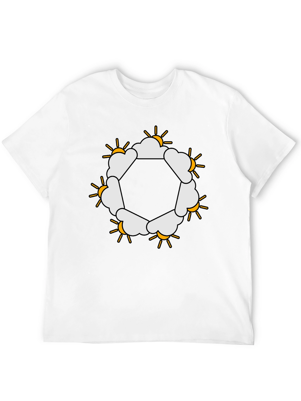 Sun & Clouds Hexagon Graphic Tee