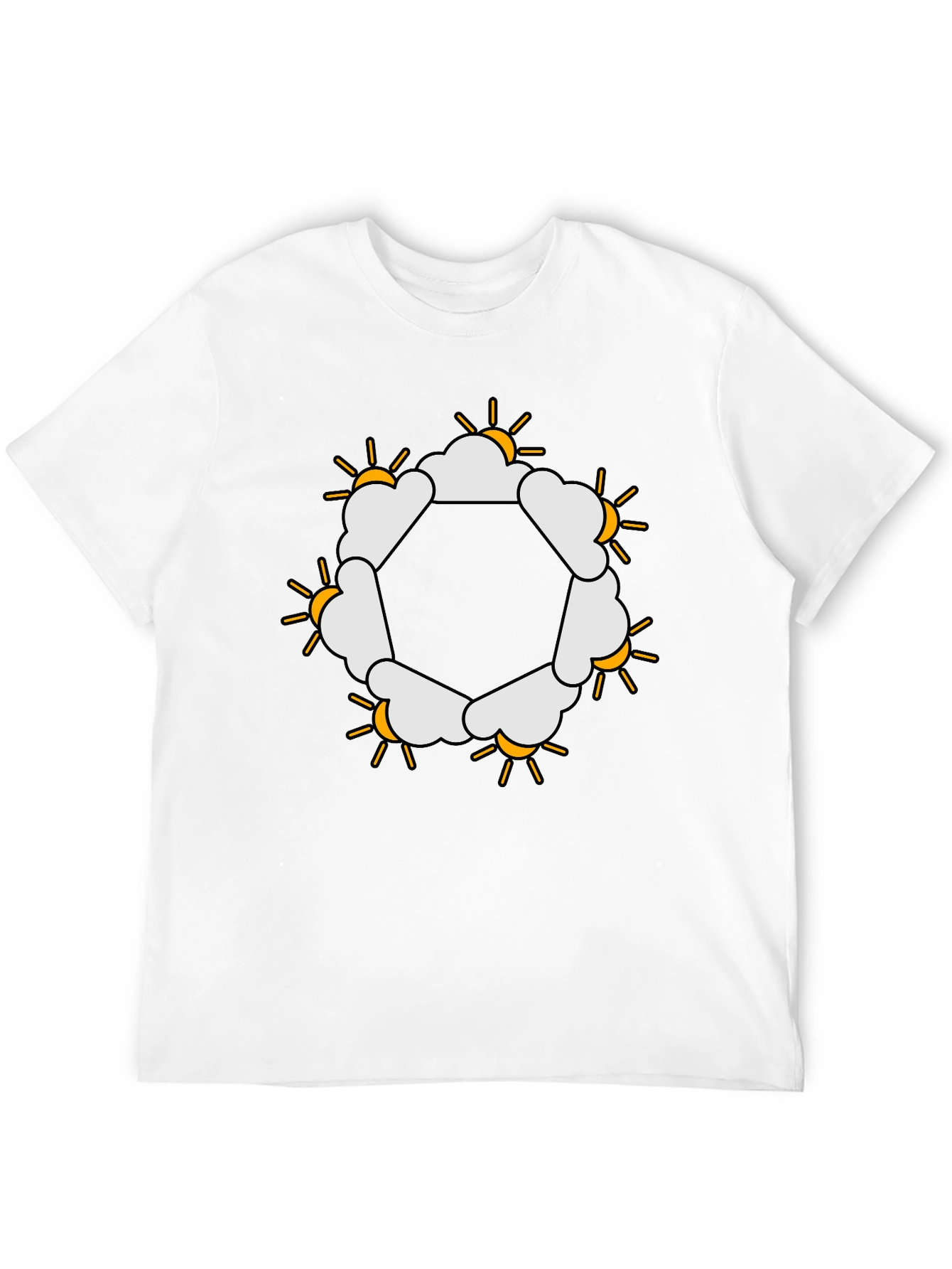 Sun & Clouds Hexagon Graphic Tee